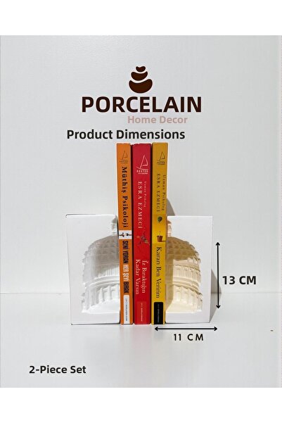 Porselian Σετ 2 διακοσμητικών στηριγμάτων βιβλίων με σχέδιο θόλου - Αξεσουάρ ...