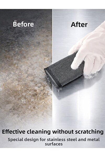 VENON (قطعتان) إسفنجة سحرية من الفولاذ المقاوم للصدأ لتنظيف الأطباق إسفنجة إي...