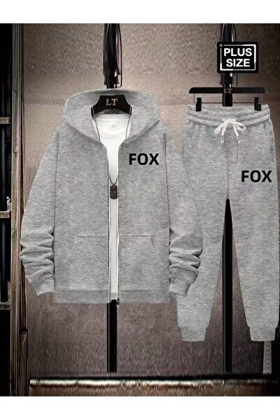 CLASSY.MODA Ανδρικό σετ φόρμας με κουκούλα και φερμουάρ