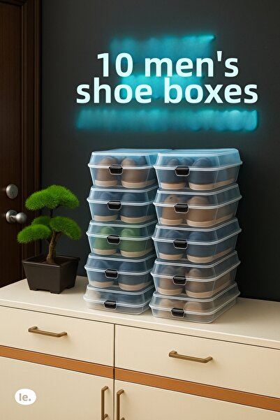 wilseder صندوق أحذية شفاف للرجال 10 قطع، صندوق تخزين الأحذية، منظم الأحذية