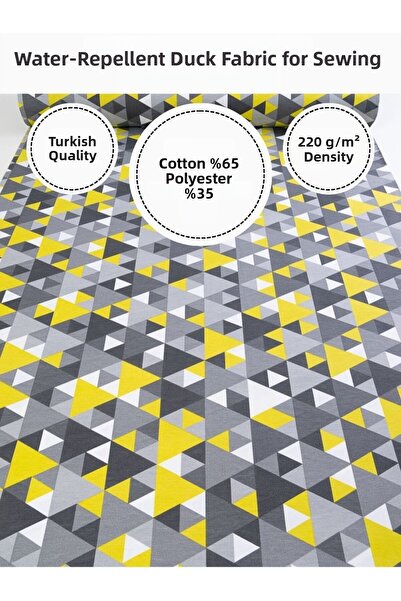 FabricMarket Patterned Water Repellent Duck Fabric |   65% Cotton 35% Polyest...