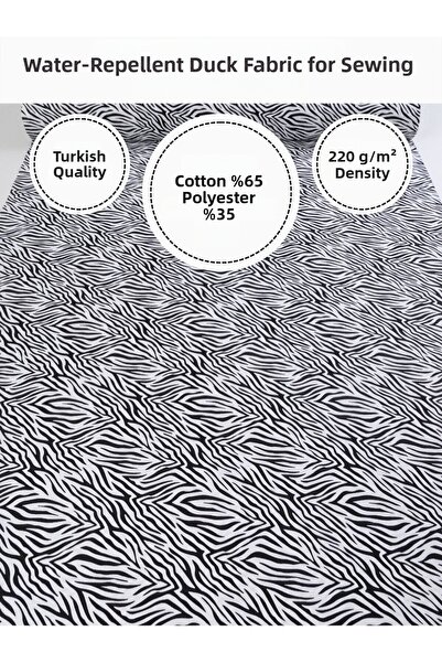 FabricMarket Patterned Water Repellent Duck Fabric |   65% Cotton 35% Polyest...