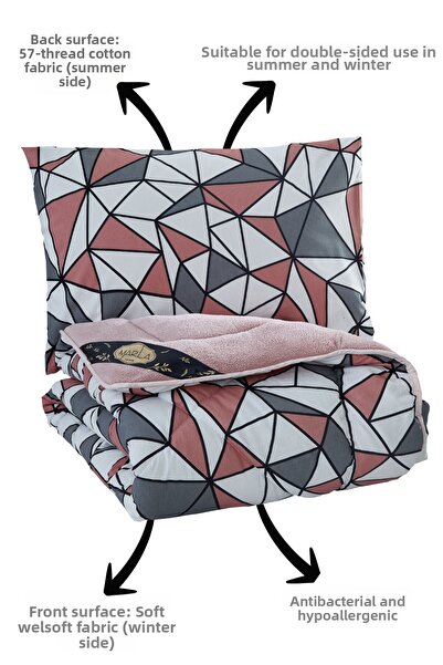 MARLA HOME Baklava Pattern Single Person Geometric Pattern Multi-Colored Quilt Set