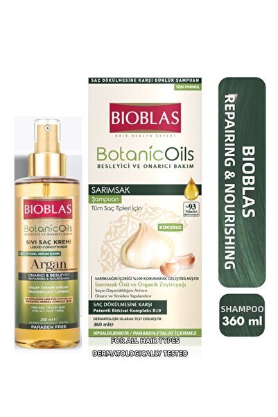 Bioblas 360 ml Bo Česnekový šampon + 220 ml Tekutý kondicionér - 8370512628910