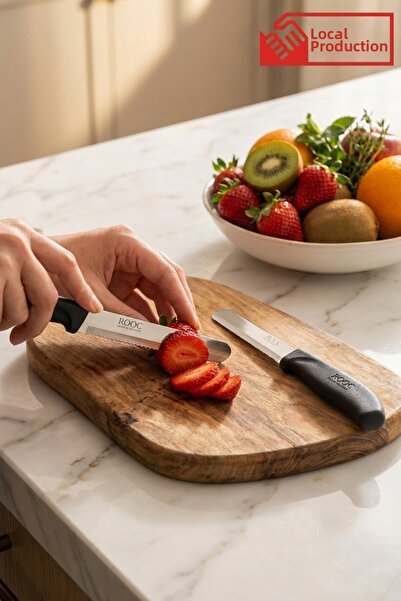 Rooc Set of 3 Ultra Sharp Serrated Knives, 22 cm 100% Guaranteed Stainless Steel