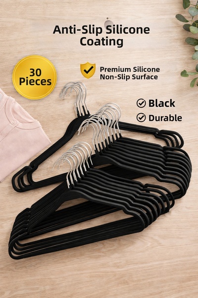 ARVALE 30 de bucăți umerase pentru haine acoperite cu silicon anti-alunecare,...