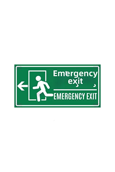 Hayg Equipment Emergency Exit Sign Left Direction – Dekota Emergency Exit Door Direction Sign - 15X30 cm