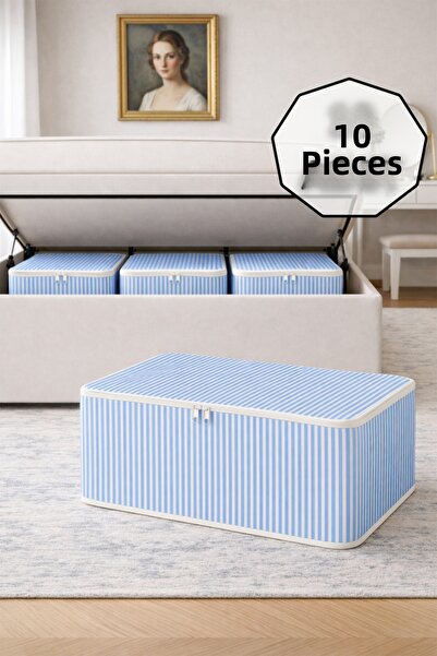 ADARYA HOME حقيبة تخزين من القماش مقاس 10 بوصات مقاس 62 × 37 × 25 سم منظم داخ...