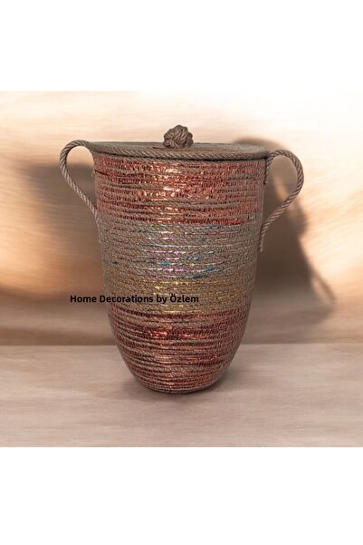 home decors by özlem Basket with Handle Decorative Basket Wicker Basket Basket with Lid Basket Organizer Organizer Handmade