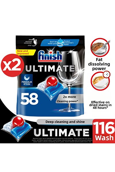 Finish كبسولات منظف غسالة الأطباق النهائية 116 قطعة (58 × 2)