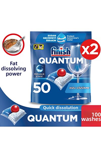 Finish Quantum 100 Tablets Dishwasher Detergent (50 X 2)