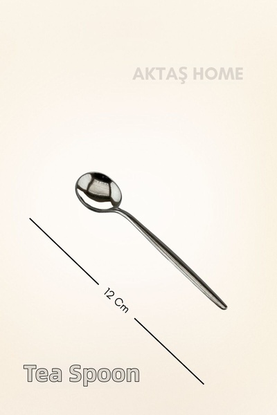 aktaş home Round New Generation 24-Piece Teaspoon Set Stainless Steel
