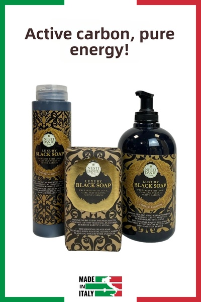 Nesti Dante Luxury Black Activated Carbon Triple Body Care Set | Revitalizing...