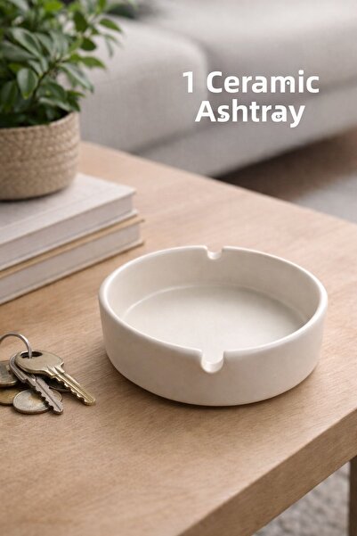 Rotanev Δίσκος στάχτης κεραμικός ματ 10 cm - Απλό στρογγυλό και τασάκι