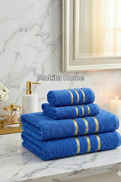 Mokita Home 100% Cotton 4-Piece Family Towel Set - Luxury Bath and Face Towel...