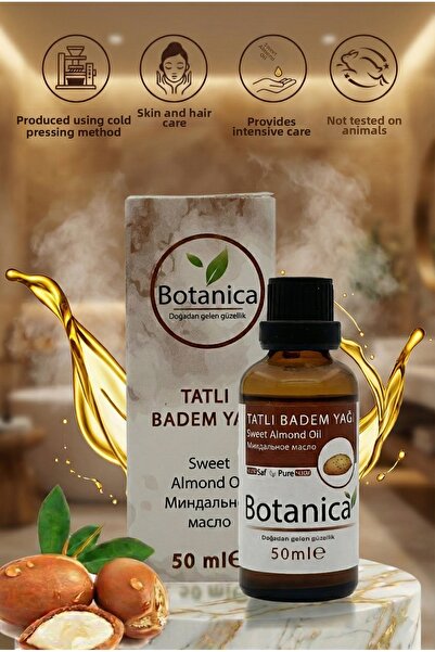 botanica زيت اللوز الحلو المعصور على البارد بنسبة 100% 50 مل - مغذي للشعر وال...