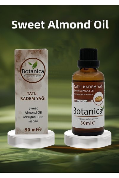 botanica 100% Pure Cold Pressed Sweet Almond Oil 50 ml - Hair Eyebrow Eyelash Nourishing and Skin Care