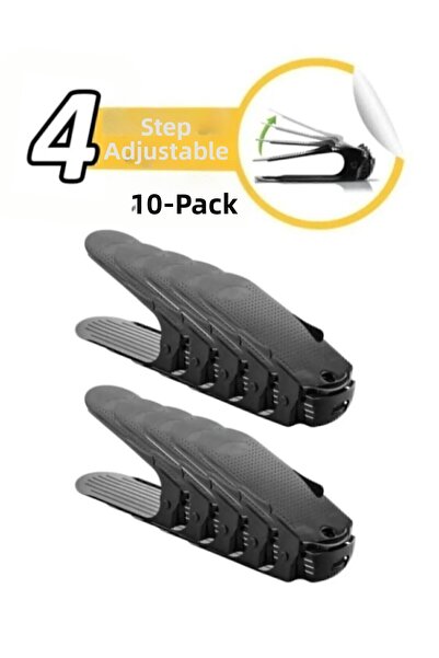 AXE HOME 10-Piece 4-Step Adjustable Shoe Ramp Black