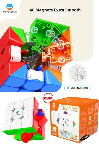 TOYFEST مكعب غان مونستر إم جي المغناطيسي 3×3، مكعب ذكاء احترافي سريع الدوران ...