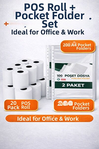 ANI OFİS KIRTASİYE A K Set de birou - rolă POS 56x16 (pachet de 20) + dosar c...