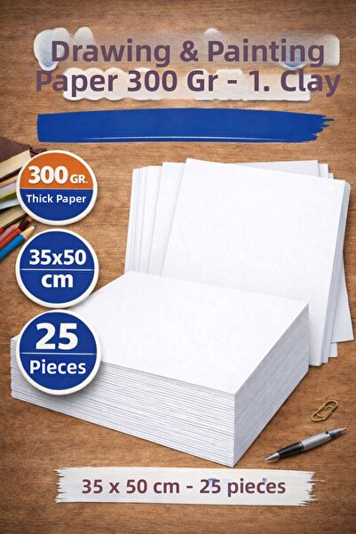 Orbak Kağıt Drawing and Painting Paper 1. Dough 300 Gr 35X50 cm 25 Pieces Dra...