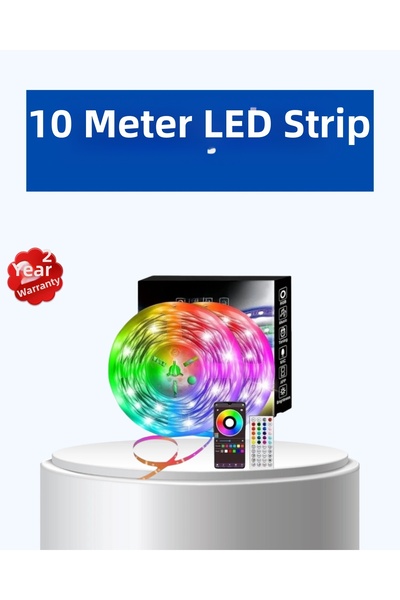 Epilons شريط إضاءة LED بطول 10 أمتار حساس للصوت، إضاءة RGB يمكن التحكم بها عب...