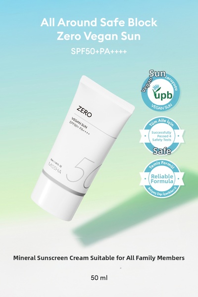 Missha واقي شمس لطيف بفلتر معدني آمن تمامًا، نباتي بالكامل، حماية من الشمس بع...