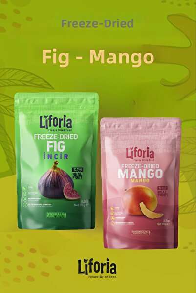 Liforia عبوة من قطعتين من الفواكه المجففة بالتجميد - وجبة خفيفة صحية - تين وم...
