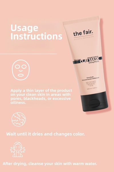 the fair. قناع الطين الكاوليني الكريمي لتنظيف المسام ومكافحة الرؤوس السوداء للبشرة الدهنية والمختلطة 100 مل