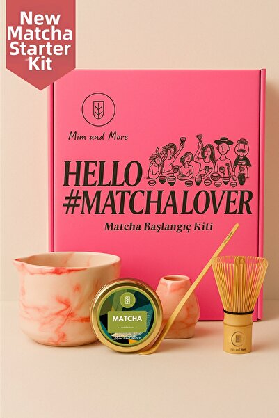 Mim and More Matcha Starter Pack - Chawan, Bamboo Whisk, Chasen, Chasaku, Pur...