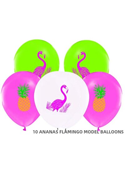 partidolu بالون هولا هاوايان بارتي أناناس فلامينجو مطبوع من اللاتكس 10 قطع