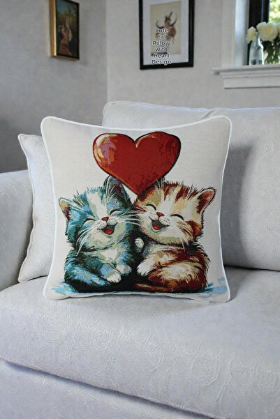VISIONARIO Throw Pillow Cover Tapestry Woven - Decorative Double-Sided with P...