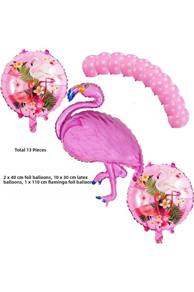 partidolu مجموعة بالونات هاوايان فلامنجو الاستوائية لون وردي 13 قطعة