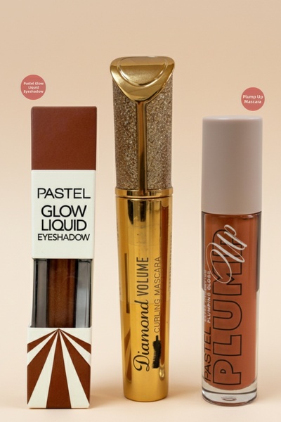 Pastel Women's Cosmetics Liquid Eyeshadow Lip Gloss Mascara (Rimel) 3-Piece M...