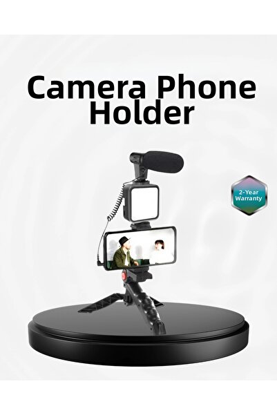 shopwave مجموعة تصوير الفيديو الاحترافية مع حامل ثلاثي القوائم وميكروفون وإضا...