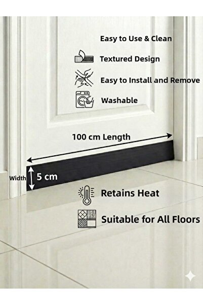 LOVYCO Velcro Washable under Door Draft Stopper 100 cm Dust and Cold Blocker