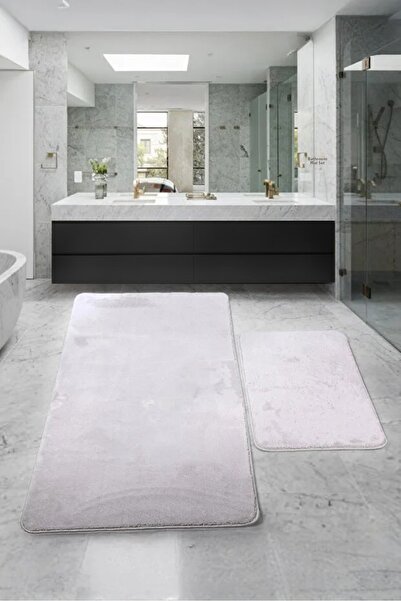 lohusahamile Gray Large Size Non-Slip Absorbent Soft Machine Washable Double ...