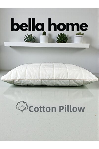 Bella Home 50X70 Cotton Quilted Pillow - Washable - Zippered - White with Spe...