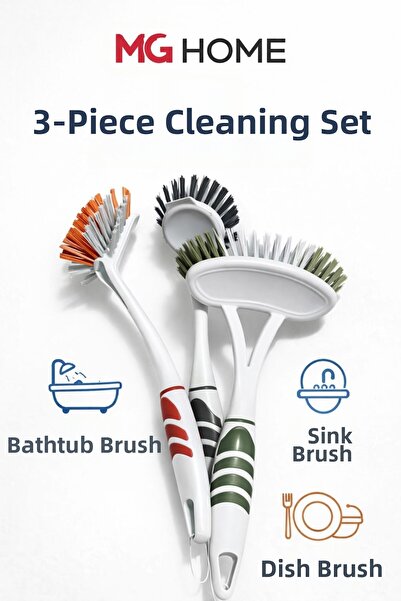 VENON طقم سوفتون 3 قطع 💖 فرشاة غسيل الصحون 💖   فرشاة الحمام 💖   فرشاة حوض ...