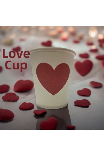 SBStrend Heart-Loving Themed Disposable 7 oz 200 Pieces Paper Cups from Manuf...