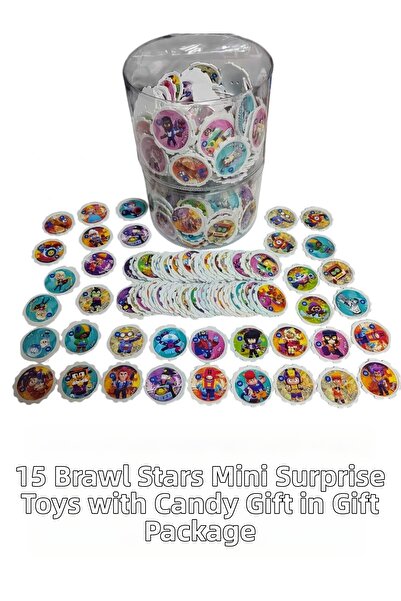 Emrah Gültekin Brawl Stars Taso Set 15 Pieces Game Taso Mini Toy with Gift Pa...
