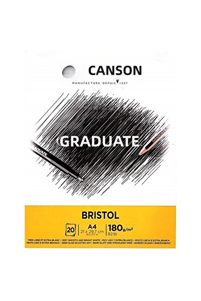 Canson Drawing Block Graduate Cangrad Bristol 20 Syf A5 180 Gr