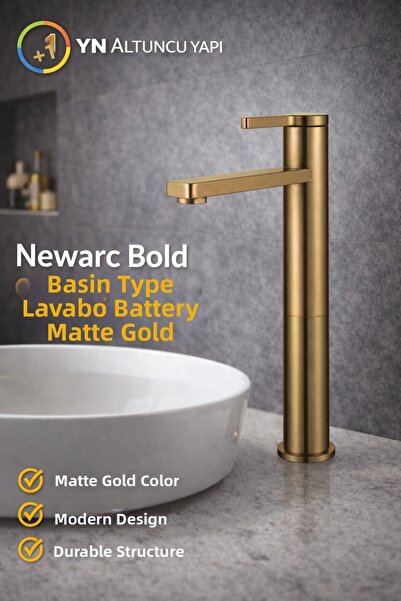 Newarc Gold Colored Bold Bowl Type Sink Faucet