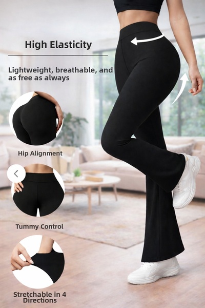 zalfe High Waist Shaping / Sculpting Flared Sports & Casual Leggings Push up