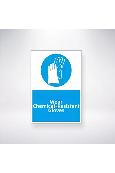 Reysa Tasarım Wear Chemical Resistant Gloves 21X28 Back Adhesive Sticker Work...