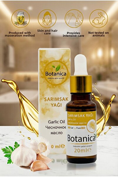 botanica Natural Garlic Oil (Maceration) 20 ml - Anti-Hair Loss and Eyebrow a...
