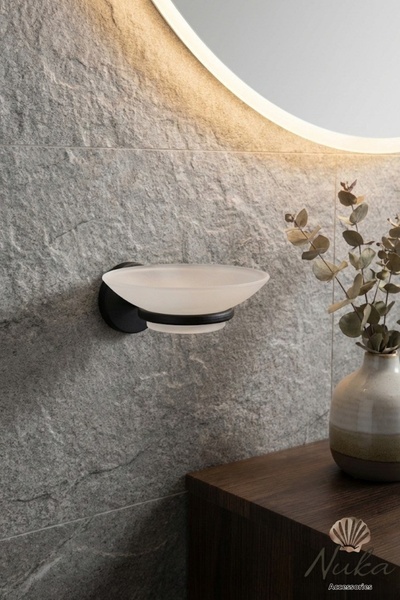 Nuka Ev Aksesuarları حامل الصابون الأسود حامل الصابون الصلب