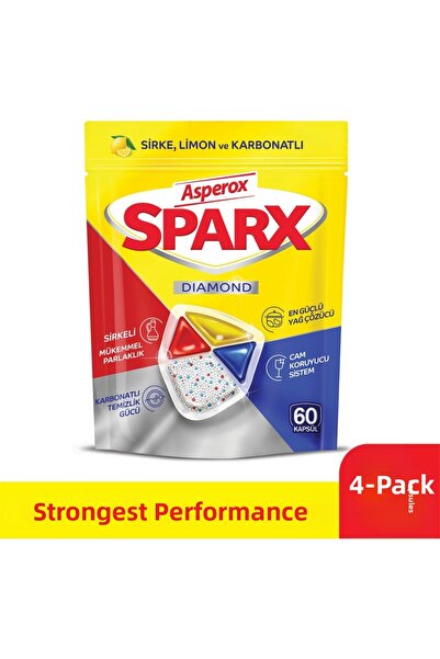 ASPEROX كبسولات سباركس دايموند لغسالة الأطباق 60 × 4 (240 قطعة)