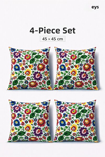 Eys Husă de pernă digitală din bumbac cu două fețe cu imprimeu – cu fermoar a...