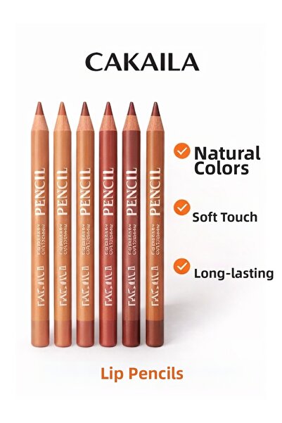 CAKAILA قلم تحديد الشفاه الطبيعي الملون - قلم تحديد شفاه ذو ملمس ناعم ويدوم ط...